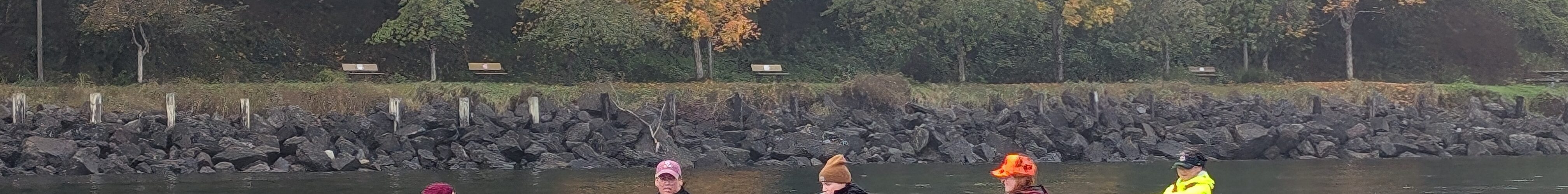 A quad shell moving across the water